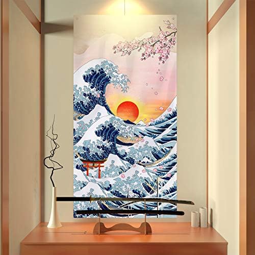 Japán Kanagawa Lóg Fali Kárpit Nagy Hullám Fotó Ajtó Banner Naplemente cseresznyevirág Művészet a Természet Háttér Hátteret Japán Fél Otthon
