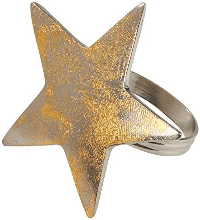 SARO ÉLETMÓD Arany Textúra Csillag Szalvéta Gyűrű Szett (4), 2.5 x 2,5
